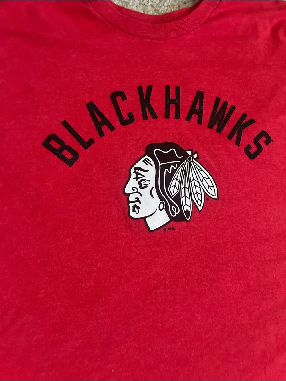 NHL Blackhawks Red Short Sleeve Logo Tee Men’s Size XXL - Picture 4 of 6